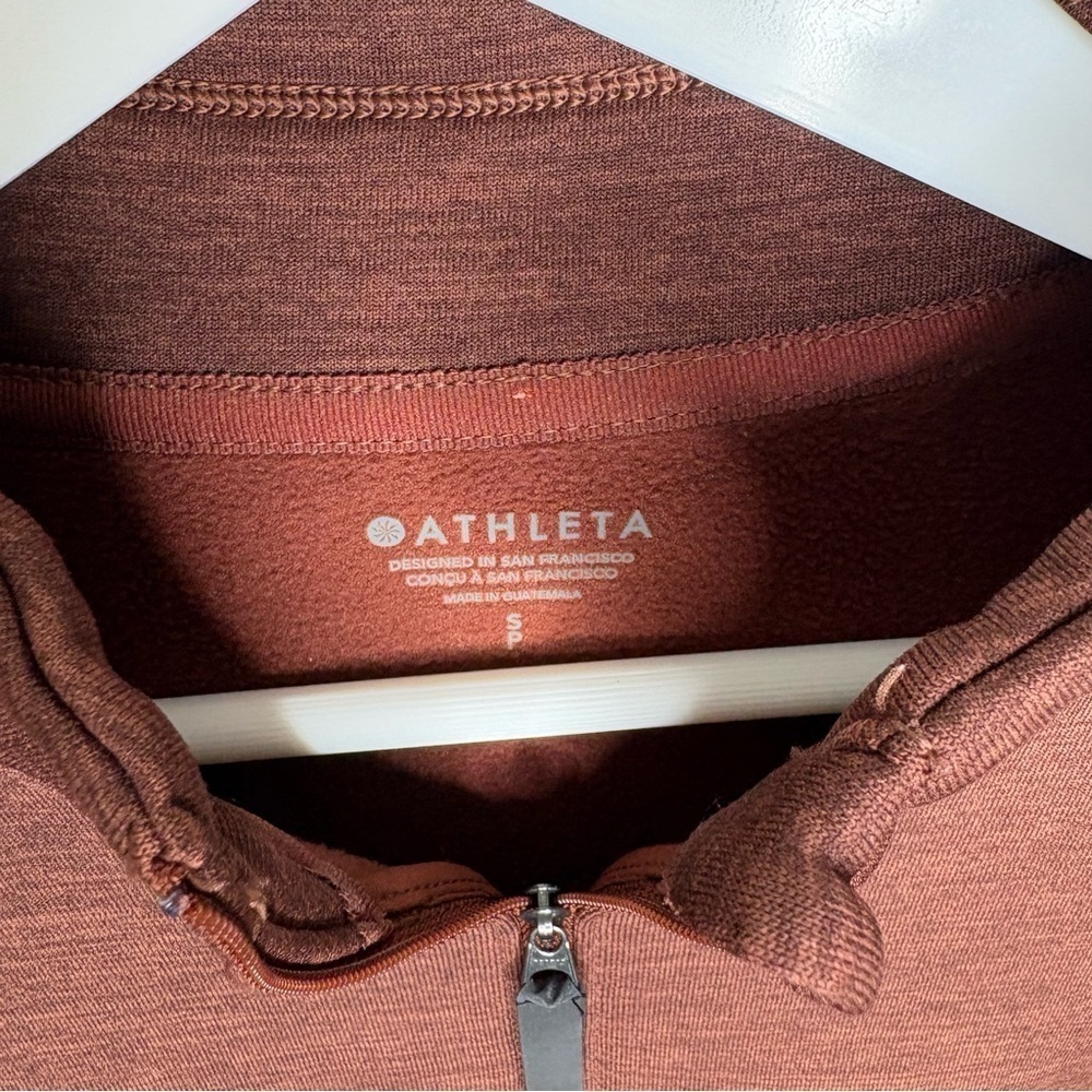 Athleta Altitude Polartec Half Zip Sweatshirt Mahogany Heather Size Small - Picture 6 of 12